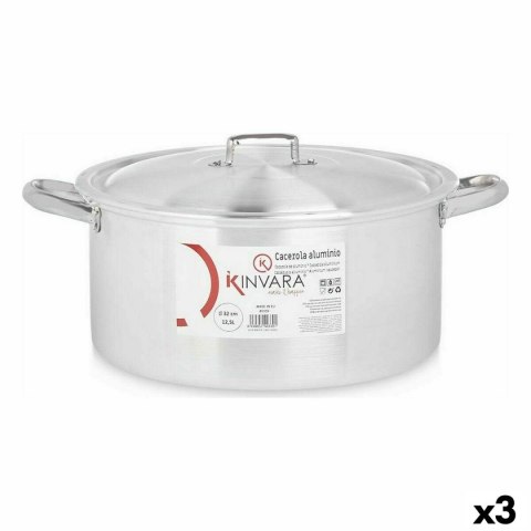 Garnek z Pokrywką Srebrzysty Aluminium 12,5 L (3 Sztuk)