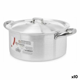 Garnek z Pokrywką Srebrzysty Aluminium 4 L 24 x 13 x 31 cm (10 Sztuk)