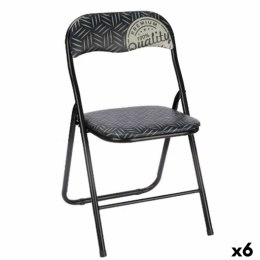 Składanego Krzesła Quality Czarny Szary PVC Metal 43 x 46 x 78 cm (6 Sztuk)