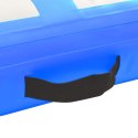 Mata gimnastyczna z pompką, 800x100x20 cm, PVC, niebieska