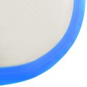 Mata gimnastyczna z pompką, 800x100x20 cm, PVC, niebieska