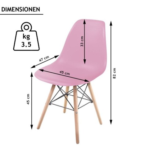 Zestaw krzeseł do jadalni z plastikowym siedziskiem, 2 sztuk