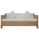 3-osobowa sofa z poduszkami, naturalny rattan