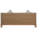 3-osobowa sofa z poduszkami, naturalny rattan