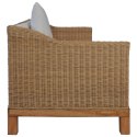 3-osobowa sofa z poduszkami, naturalny rattan