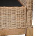 3-osobowa sofa z poduszkami, naturalny rattan