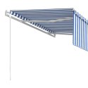Automatyczna markiza z zasłoną, 4,5x3 m, niebiesko-biała