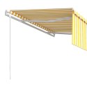 Automatycznie zwijana markiza z zasłoną, 4,5x3 m, żółto-biała