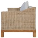 2-osobowa sofa z poduszkami, naturalny rattan