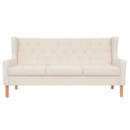 Sofa 3-osobowa, materiałowa, kremowa