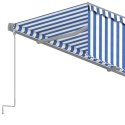 Automatyczna markiza z zasłoną, 4,5x3 m, niebiesko-biała