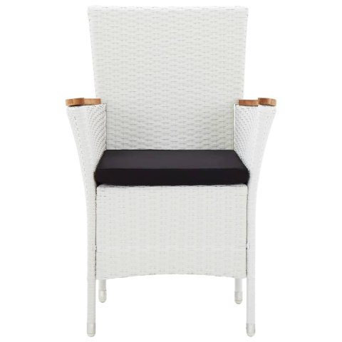 5-częściowy zestaw mebli ogrodowych, polirattan, biały