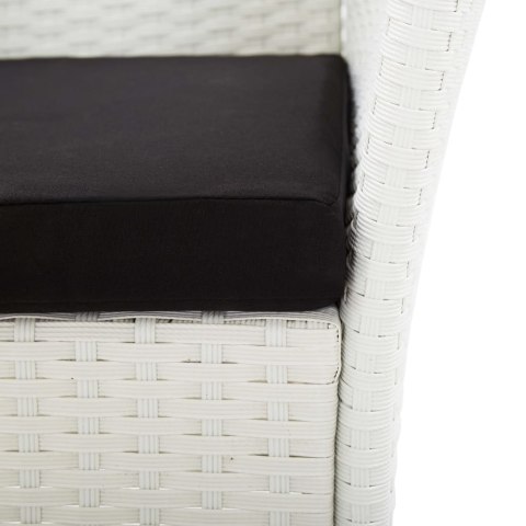 5-częściowy zestaw mebli ogrodowych, polirattan, biały