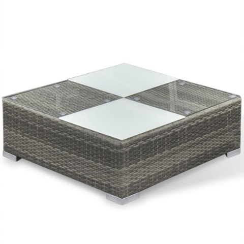 6-cz. zestaw wypoczynkowy do ogrodu, poduszki, rattan PE, szary