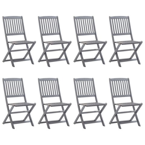 9-częściowy zestaw mebli ogrodowych, drewno akacjowe, szare