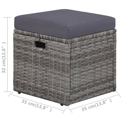 4-cz. zestaw wypoczynkowy do ogrodu, poduszki, rattan PE, szary