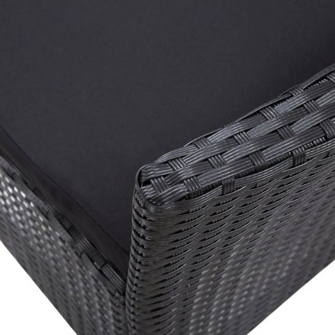 5-cz. zestaw mebli ogrodowych, rattan PE, czarny