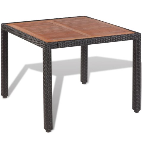 5-cz. zestaw mebli ogrodowych z poduszkami, rattan PE, czarny