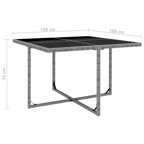 5-cz. zestaw mebli ogrodowych z poduszkami, rattan PE, szary