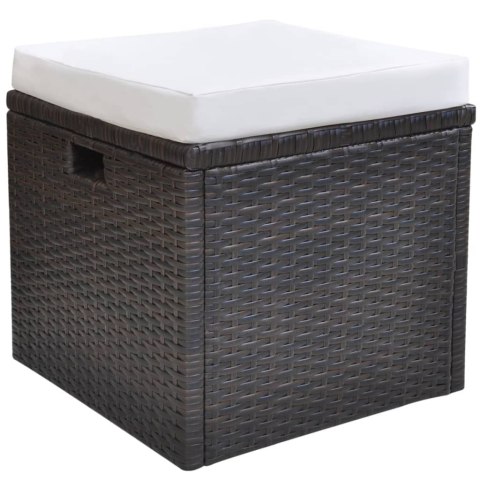 6-cz. zestaw mebli ogrodowych z poduszkami, rattan PE, brązowy