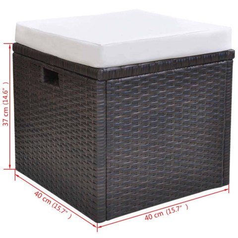 6-cz. zestaw mebli ogrodowych z poduszkami, rattan PE, brązowy