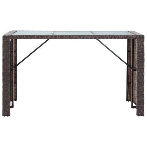 7-cz. zestaw barowy do ogrodu z poduszkami, rattan PE, brązowy