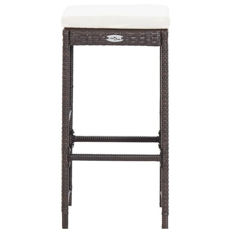 7-cz. zestaw barowy do ogrodu z poduszkami, rattan PE, brązowy