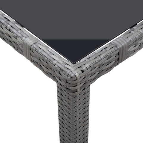 7-częściowy zestaw mebli ogrodowych z polirattanu, szary