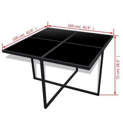 9-cz. zestaw mebli ogrodowych z poduszkami, rattan PE, czarny