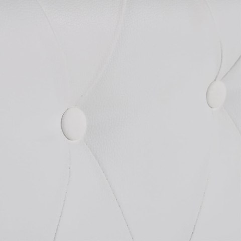 Sofa 3-osobowa w stylu Chesterfield, sztuczna skóra, biała