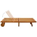 2-osobowy leżak ogrodowy z poduszkami, lite drewno akacjowe