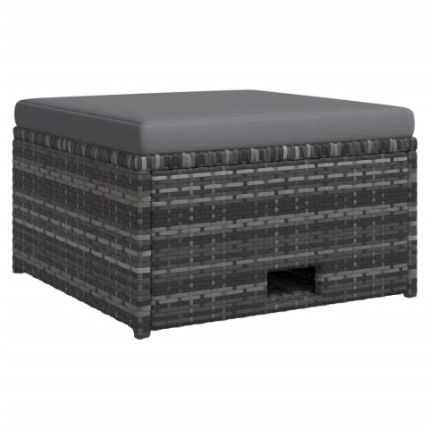 4-cz. zestaw wypoczynkowy do ogrodu, poduszki, szary rattan PE