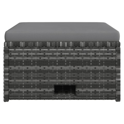 4-cz. zestaw wypoczynkowy do ogrodu, poduszki, szary rattan PE