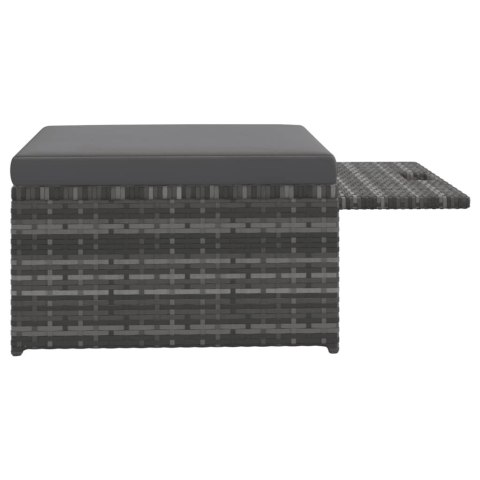 4-cz. zestaw wypoczynkowy do ogrodu, poduszki, szary rattan PE