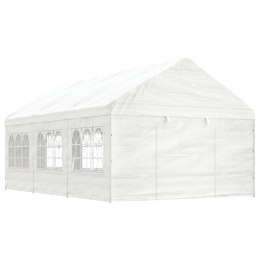 Namiot ogrodowy z dachem, biały, 6,69x4,08x3,22 m, polietylen