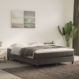 Łóżko kontynentalne z materacem, ciemnoszara, aksamit 140x190cm