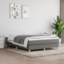 Łóżko kontynentalne z materacem, ciemnoszara tkanina 140x190 cm