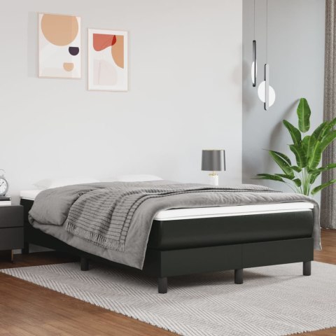 Łóżko kontynentalne z materacem, czarne, ekoskóra 120x200 cm