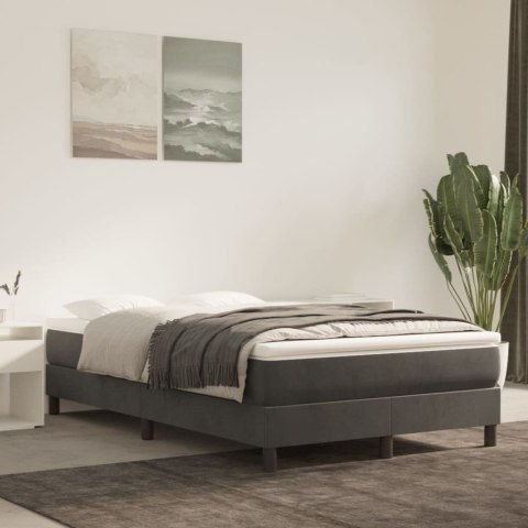 Łóżko kontynentalne z materacem, ciemnoszare, 120x200cm aksamit