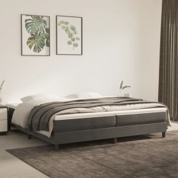 Łóżko kontynentalne z materacem, ciemnoszary aksamit, 200x200cm