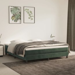 Łóżko kontynentalne z materacem, ciemnozielone, 180x200 cm