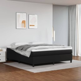 Łóżko kontynentalne z materacem, czarne, ekoskóra 160x200 cm