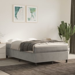 Łóżko kontynentalne z materacem, jasnoszare, 120x200cm, aksamit