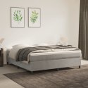 Łóżko kontynentalne z materacem, jasnoszare, 160x200cm, aksamit