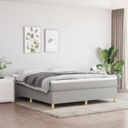 Łóżko kontynentalne z materacem, jasnoszare, tkanina, 180x200cm