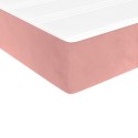Łóżko kontynentalne z materacem, różowe, aksamit, 200x200 cm