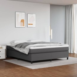 Łóżko kontynentalne z materacem, szare, ekoskóra 180x200 cm