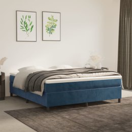 Łóżko kontynentalne z materacem, ciemnoniebieskie, 180x200 cm