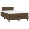 Łóżko kontynentalne z materacem, brązowe, 120x200 cm, tkanina