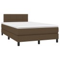Łóżko kontynentalne z materacem, brązowe, 120x200 cm, tkanina